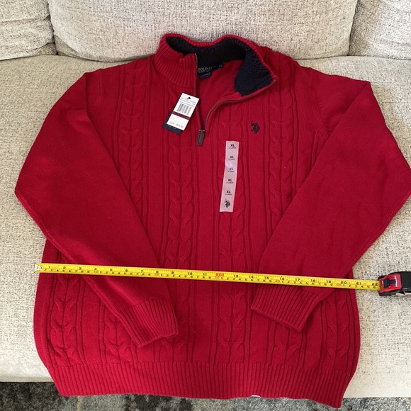US Polo men’s pull over half zip sweater - Picture 3 of 8